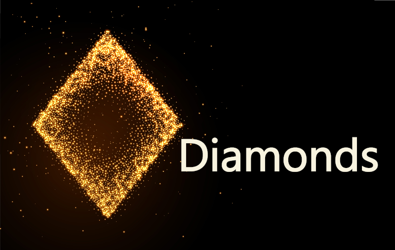 glowing golden glitter diamond symbol on black background designed by Freepik - Freepik.com