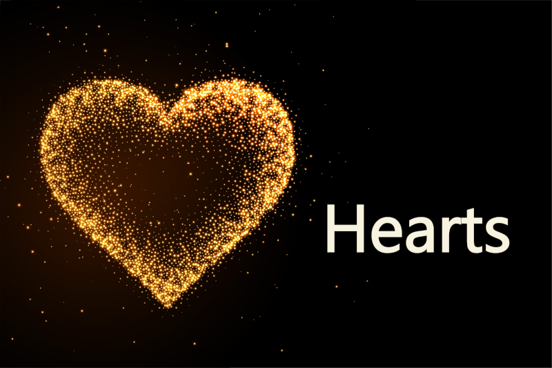 glowing golden glitter heart on black background designed by Freepik - Freepik.com