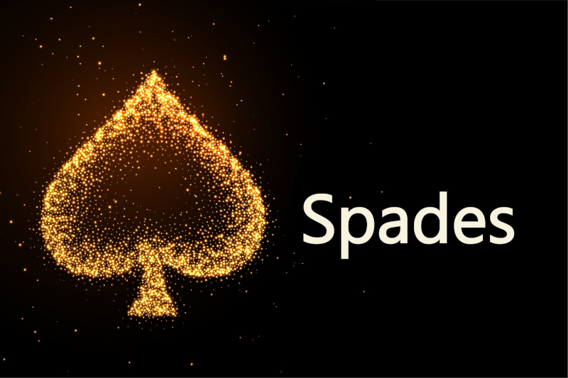 glowing golden glitter spades symbol on black background designed by Freepik - Freepik.com